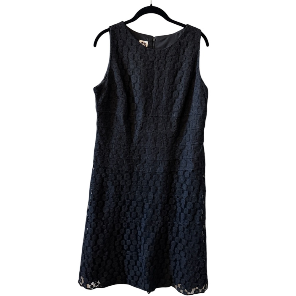 Anne Klein Sleeveless Lace Dress - Black, Size 14